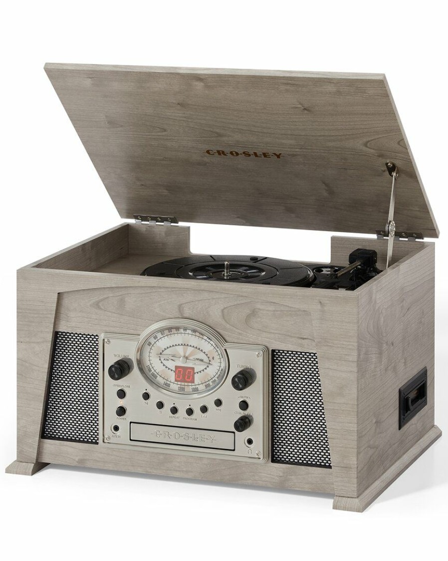 Smart Home Devices Crosley | Crosley Radio Gray Medley Entertainment Center Home Smart Home Devices