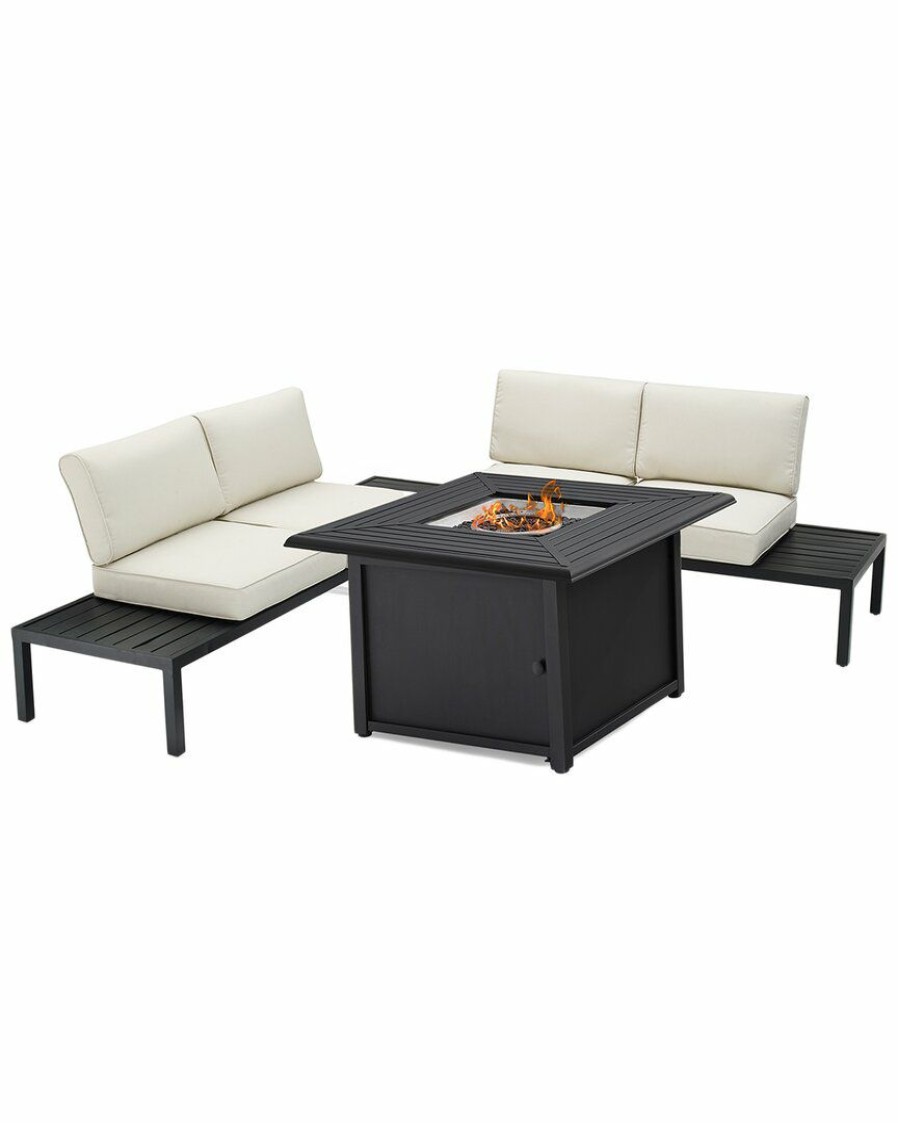 Seating Crosley | Crosley Furniture Piermont 4Pc Outdoor Metal Sectional Set Home Seating