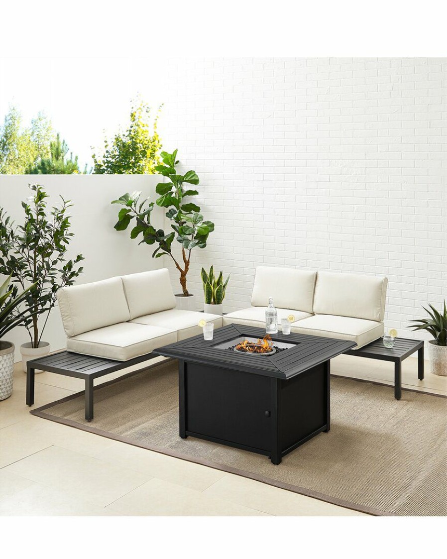 Seating Crosley | Crosley Furniture Piermont 4Pc Outdoor Metal Sectional Set Home Seating