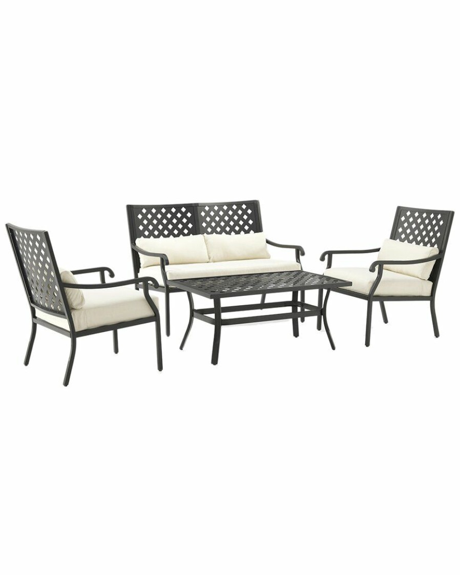 Seating Crosley | Crosley Alistair 4Pc Outdoor Metal Conversation Set Home Seating