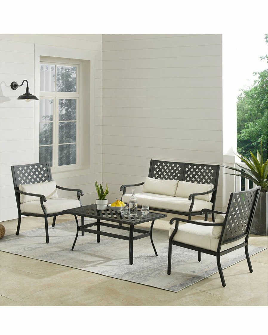 Seating Crosley | Crosley Alistair 4Pc Outdoor Metal Conversation Set Home Seating