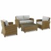 Seating Crosley | Crosley Furniture Bradenton 4Pc Outdoor Wicker Conversation Set Home Seating