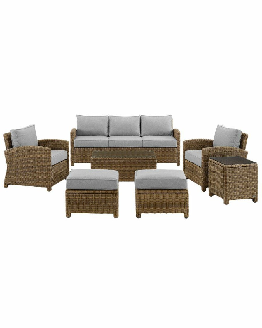 Seating Crosley | Crosley Bradenton 7Pc Outdoor Wicker Sofa Set Home Seating