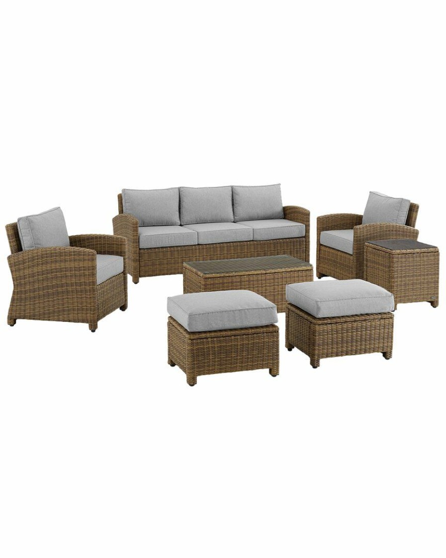 Seating Crosley | Crosley Bradenton 7Pc Outdoor Wicker Sofa Set Home Seating