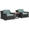 Seating Crosley | Crosley Beaufort 3Pc Outdoor Wicker Chat Set Home Seating