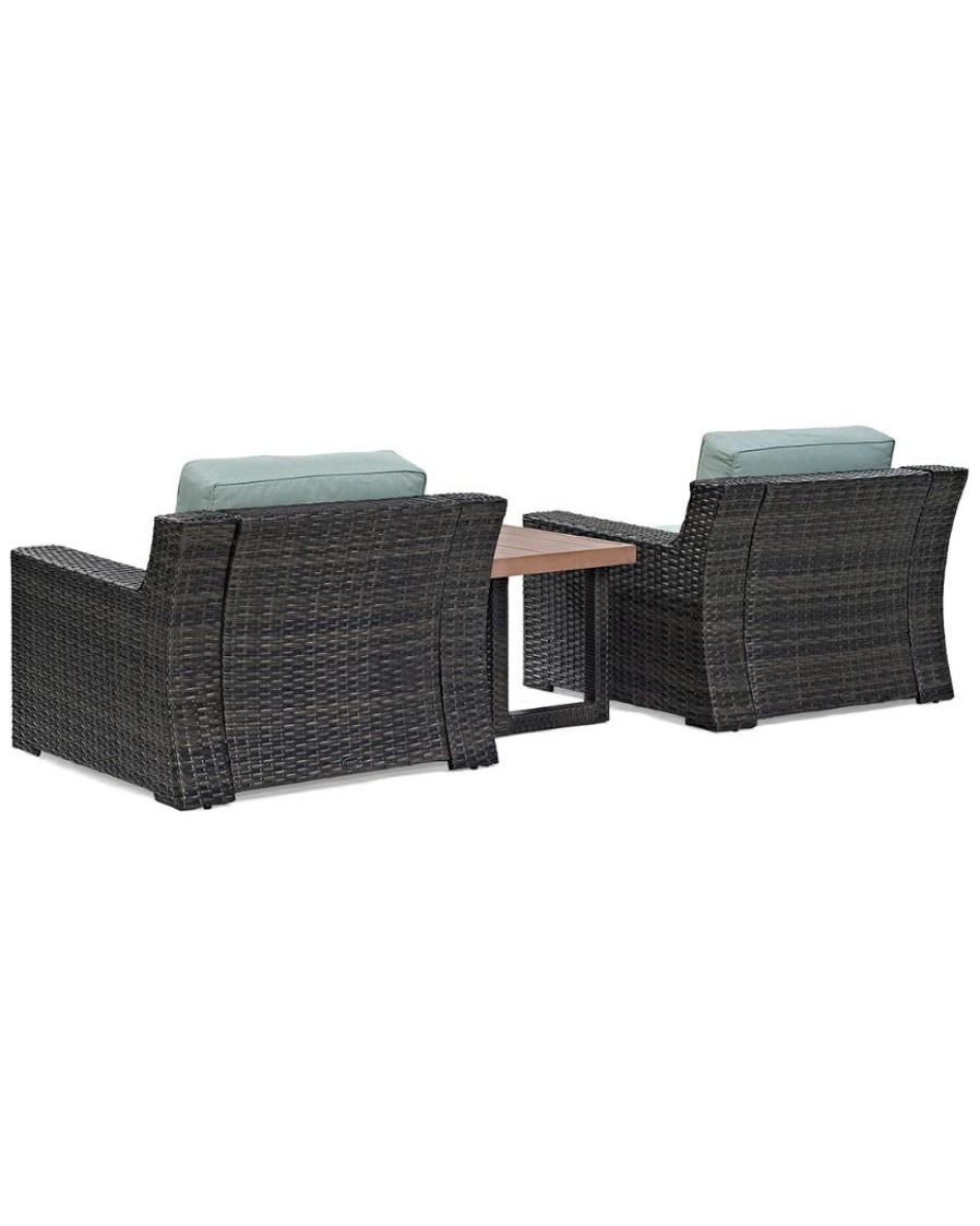 Seating Crosley | Crosley Beaufort 3Pc Outdoor Wicker Chat Set Home Seating