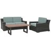 Seating Crosley | Crosley Beaufort 3Pc Outdoor Wicker Conversation Set Home Seating