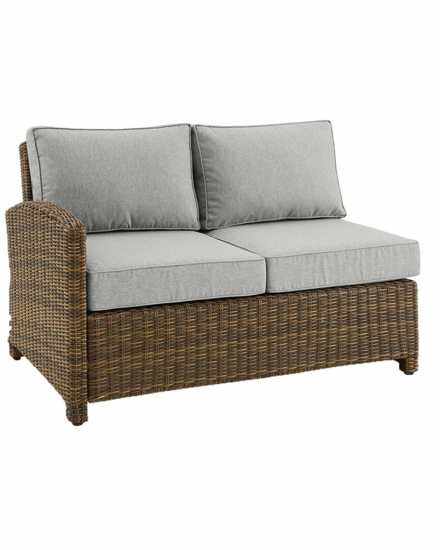 Seating Crosley | Crosley Bradenton Outdoor Wicker Sectional Left Side Loveseat Home Seating