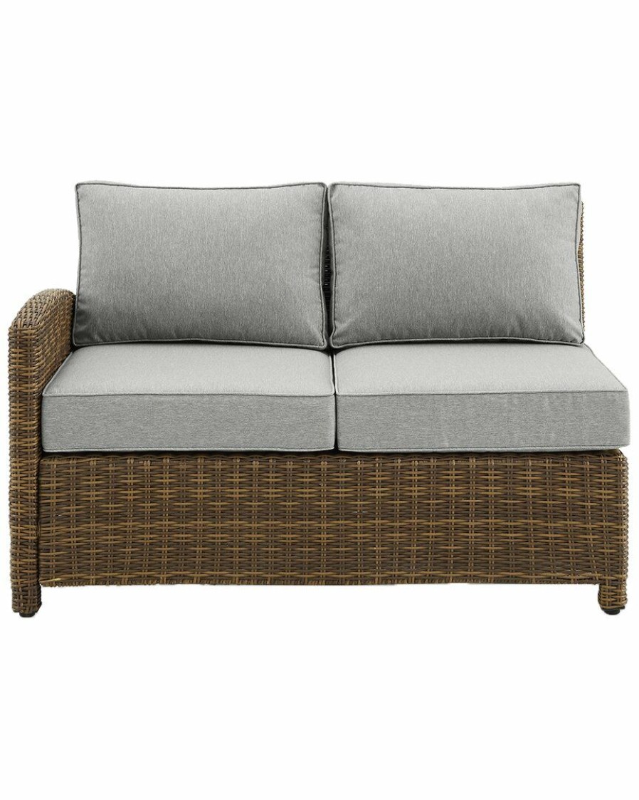 Seating Crosley | Crosley Bradenton Outdoor Wicker Sectional Left Side Loveseat Home Seating