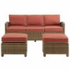 Seating Crosley | Crosley Bradenton 3Pc Outdoor Wicker Sofa Set Home Seating