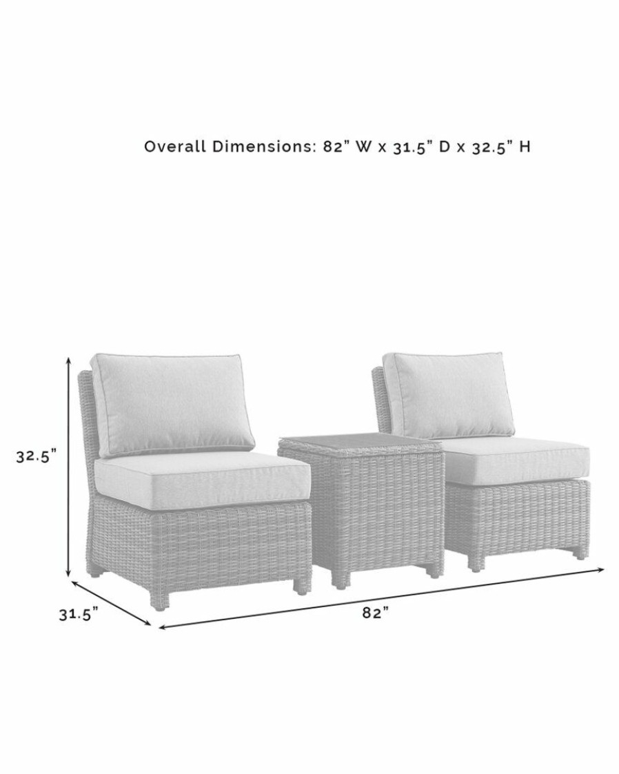 Seating Crosley | Crosley Furniture Bradenton 3Pc Outdoor Wicker Chair Set Home Seating