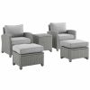 Seating Crosley | Crosley Bradenton 5Pc Outdoor Wicker Chair Set Home Seating