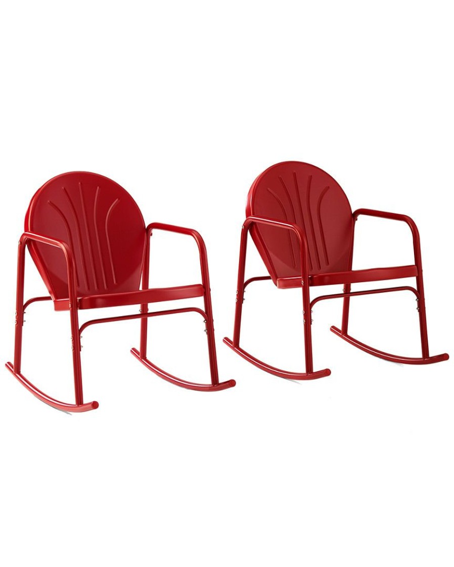 Seating Crosley | Crosley Griffith 2Pc Outdoor Rocking Chair Set Home Seating