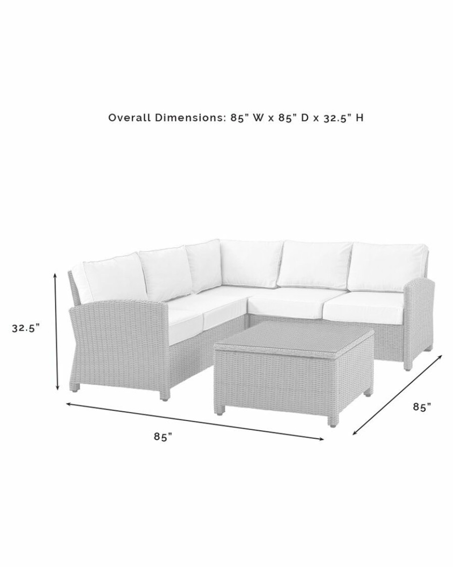 Seating Crosley | Crosley Furniture Bradenton 4Pc Outdoor Wicker Sectional Set Home Seating