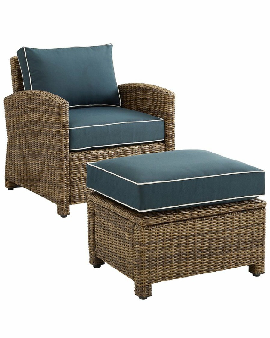 Seating Crosley | Crosley Bradenton 2Pc Outdoor Wicker Chair Set Home Seating