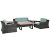 Seating Crosley | Crosley Beaufort 6Pc Outdoor Wicker Conversation Set Home Seating