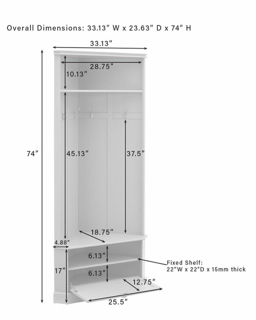 Bookcases & Shelving Crosley | Crosley Furniture Ellison Corner Hall Tree Home Bookcases & Shelving