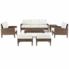 Seating Crosley | Crosley Capella 7Pc Outdoor Wicker Sofa Set Home Seating