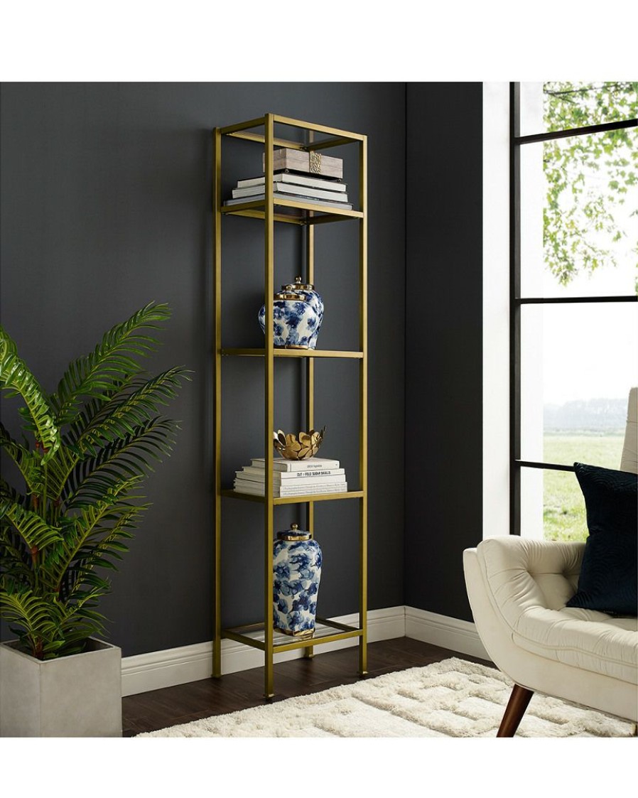 Bookcases & Shelving Crosley | Crosley Aimee Narrow Etagere Home Bookcases & Shelving