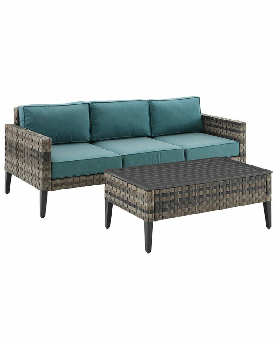 Seating Crosley | Crosley Furniture Prescott 2Pc Outdoor Wicker Sofa Set Home Seating