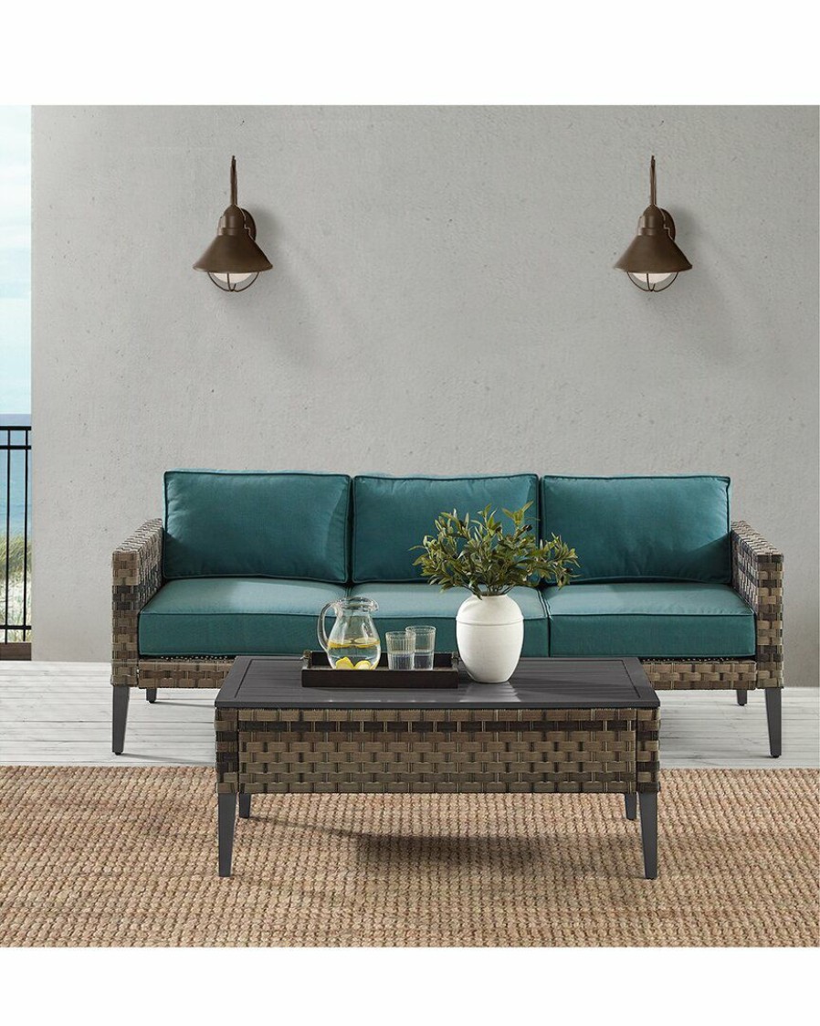 Seating Crosley | Crosley Furniture Prescott 2Pc Outdoor Wicker Sofa Set Home Seating