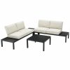 Seating Crosley | Crosley Furniture Piermont 4Pc Outdoor Metal Sectional Set Home Seating