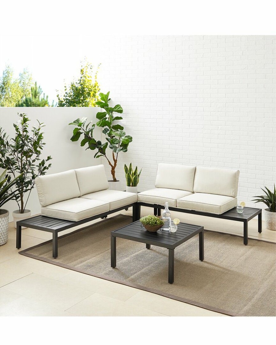 Seating Crosley | Crosley Furniture Piermont 4Pc Outdoor Metal Sectional Set Home Seating