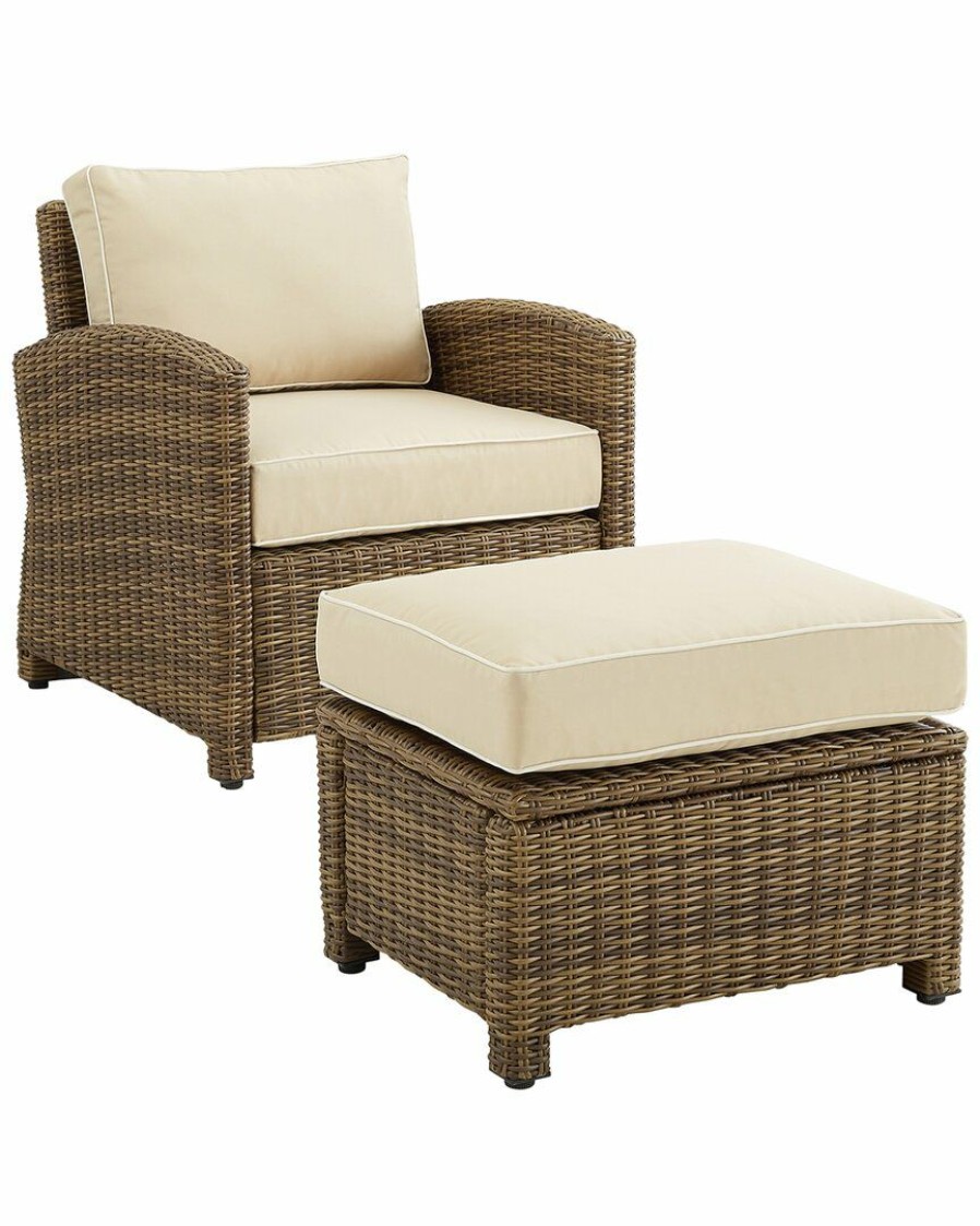 Seating Crosley | Crosley Bradenton 2Pc Outdoor Wicker Chair Set Home Seating