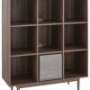 Bookcases & Shelving Crosley | Crosley Liam 9 Cube Record Storage Bookcase With Speaker Home Bookcases & Shelving