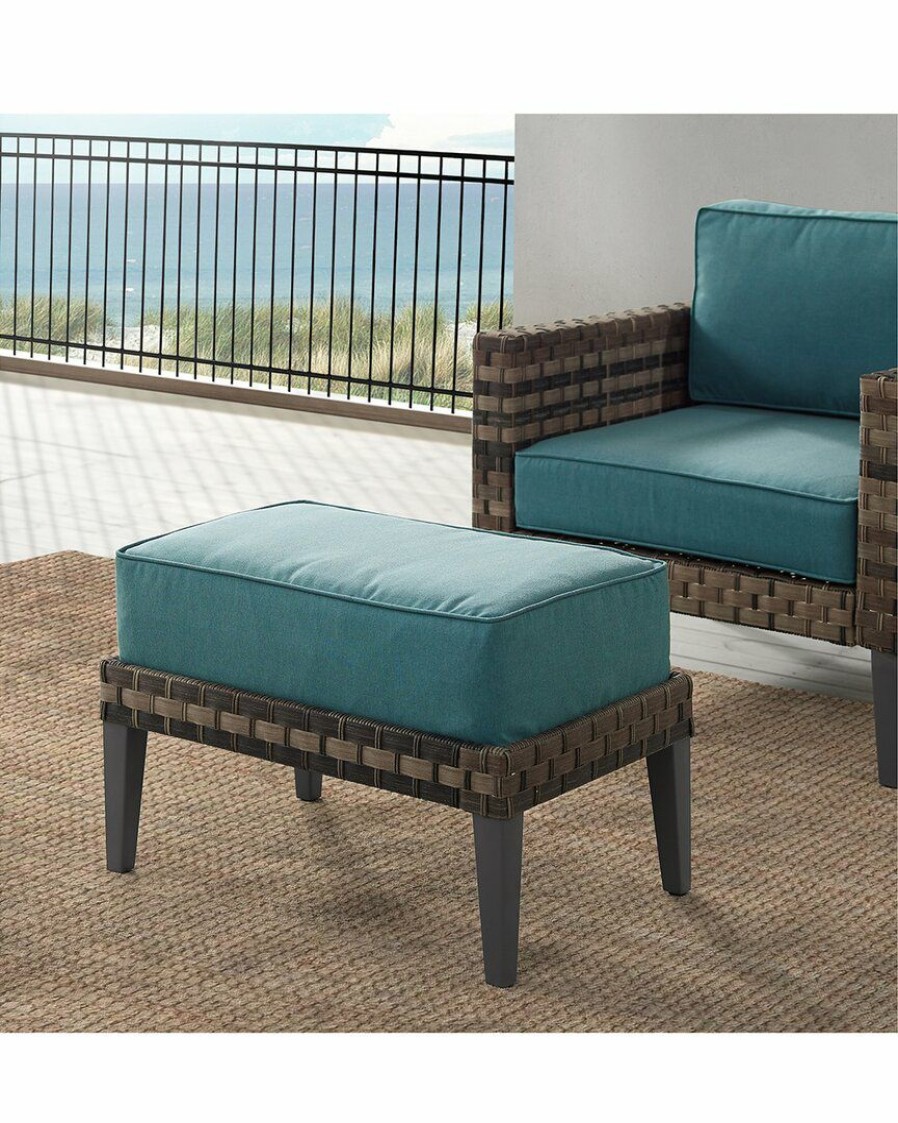 Seating Crosley | Crosley Furniture Prescott Outdoor Wicker Ottoman Home Seating