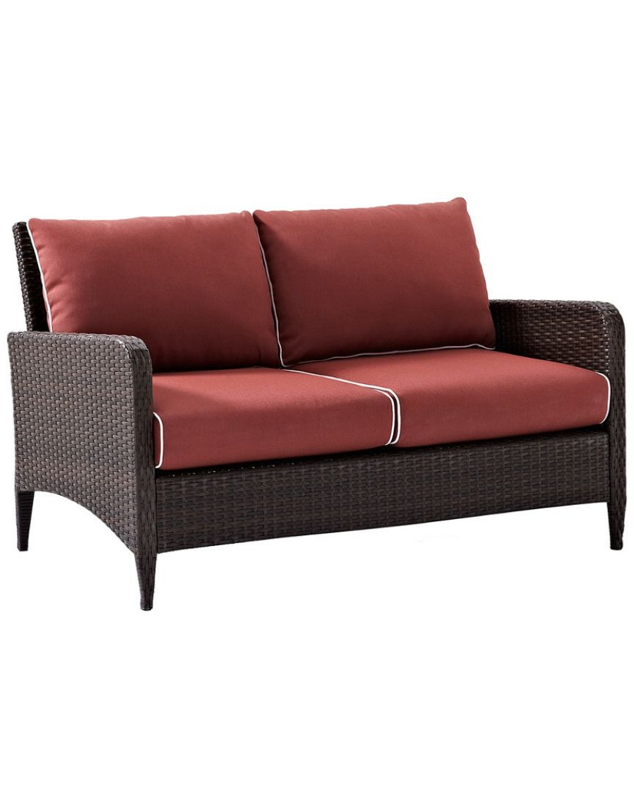 Seating Crosley | Crosley Kiawah Outdoor Wicker Loveseat Home Seating