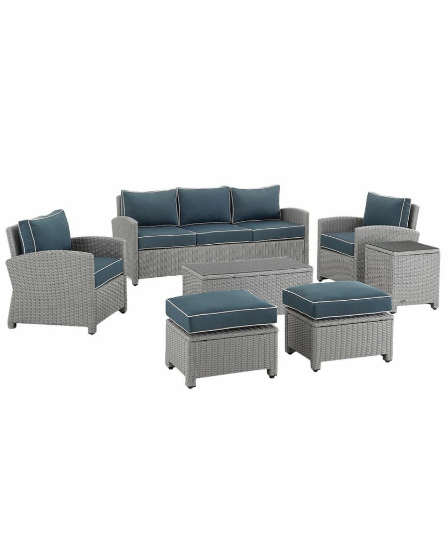 Seating Crosley | Crosley Bradenton 7Pc Outdoor Wicker Sofa Set Home Seating