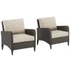 Seating Crosley | Crosley Kiawah 2Pc Outdoor Wicker Chair Set Home Seating