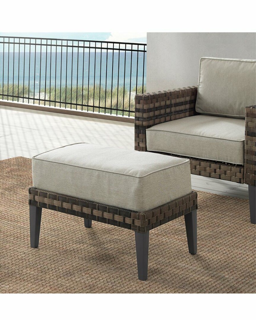 Seating Crosley | Crosley Furniture Prescott Outdoor Wicker Ottoman Home Seating