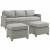 Seating Crosley | Crosley Bradenton 3Pc Outdoor Wicker Sofa Set Home Seating