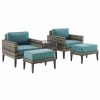 Seating Crosley | Crosley Furniture Prescott 5Pc Outdoor Wicker Armchair Set Home Seating