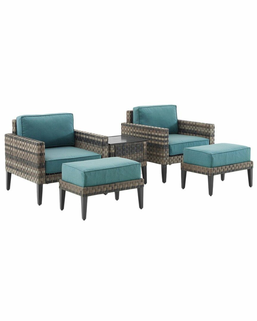 Seating Crosley | Crosley Furniture Prescott 5Pc Outdoor Wicker Armchair Set Home Seating