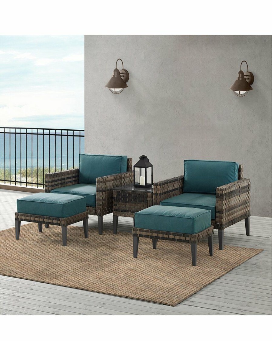 Seating Crosley | Crosley Furniture Prescott 5Pc Outdoor Wicker Armchair Set Home Seating