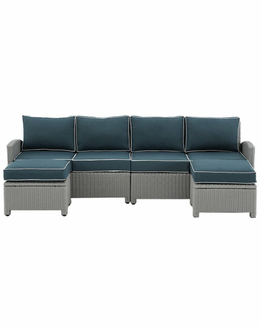 Seating Crosley | Crosley Bradenton 4Pc Outdoor Wicker Sectional Set Home Seating