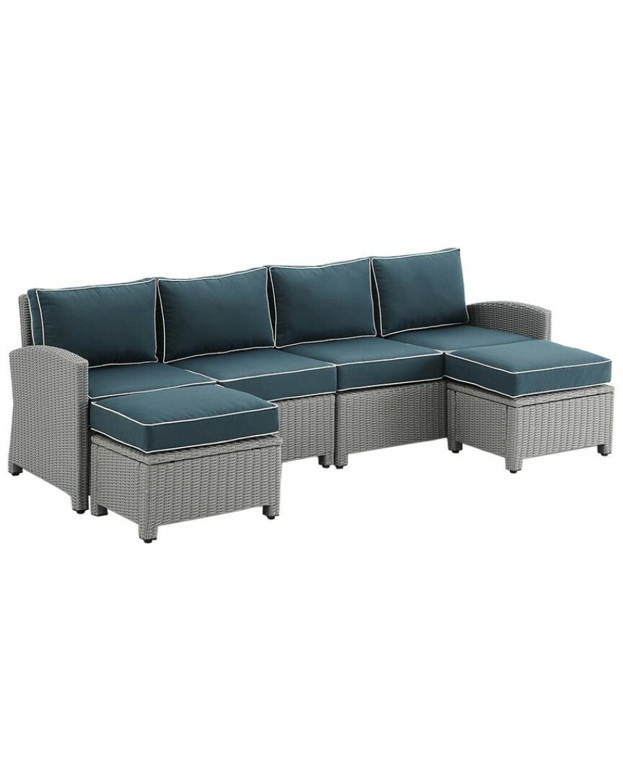 Seating Crosley | Crosley Bradenton 4Pc Outdoor Wicker Sectional Set Home Seating