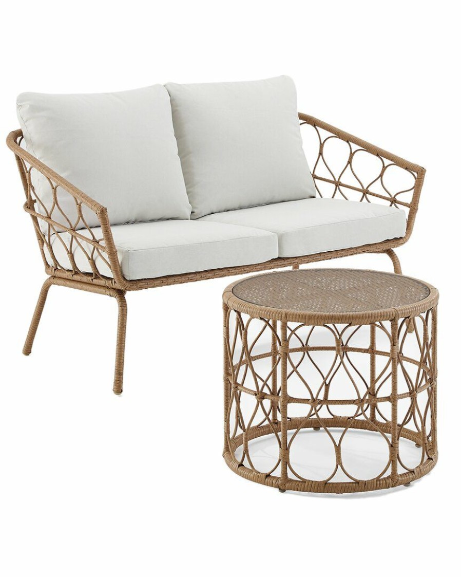 Seating Crosley | Crosley Furniture Juniper 2Pc Outdoor Wicker Conversation Set Home Seating