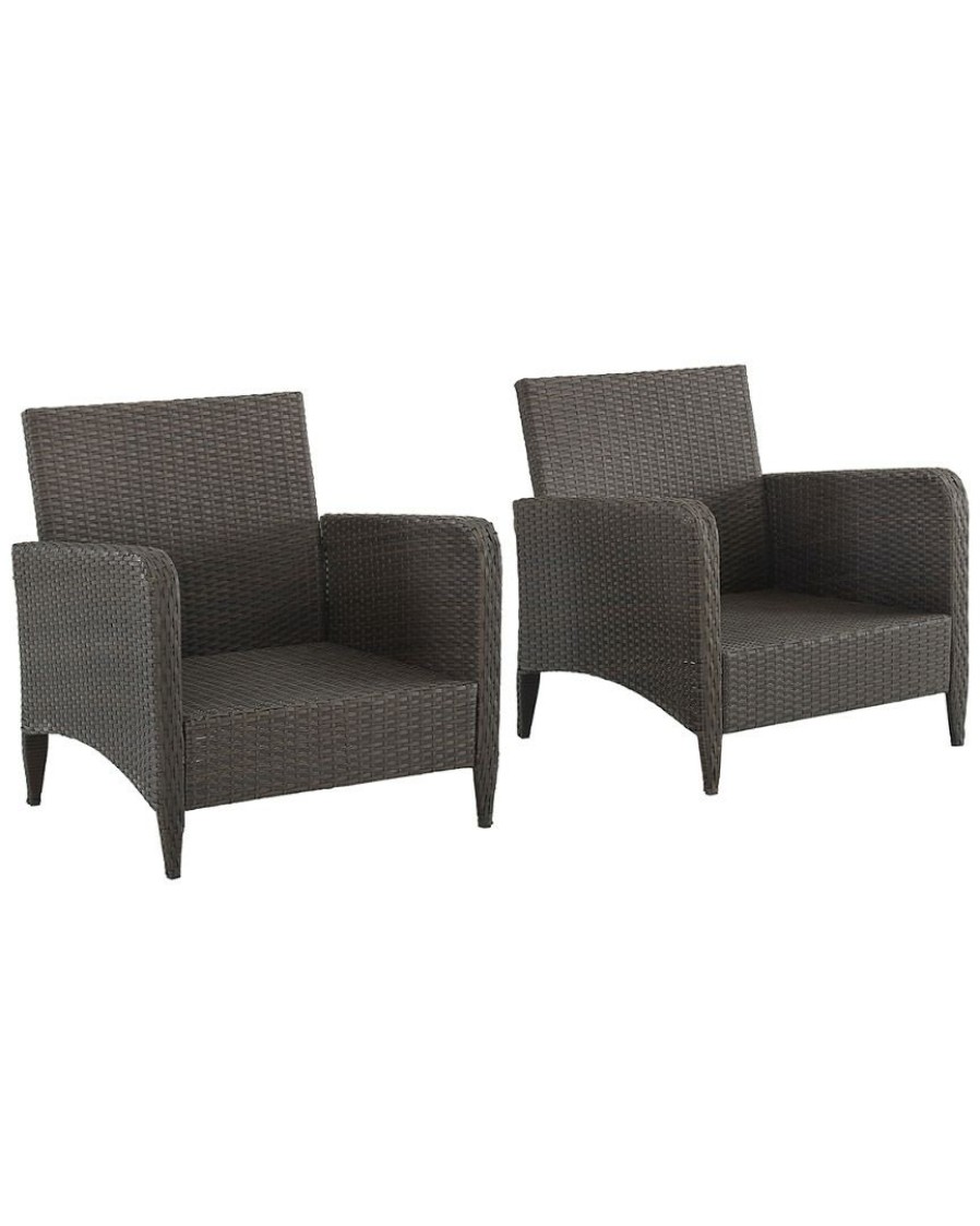 Seating Crosley | Crosley Kiawah 2Pc Outdoor Wicker Chair Set Home Seating