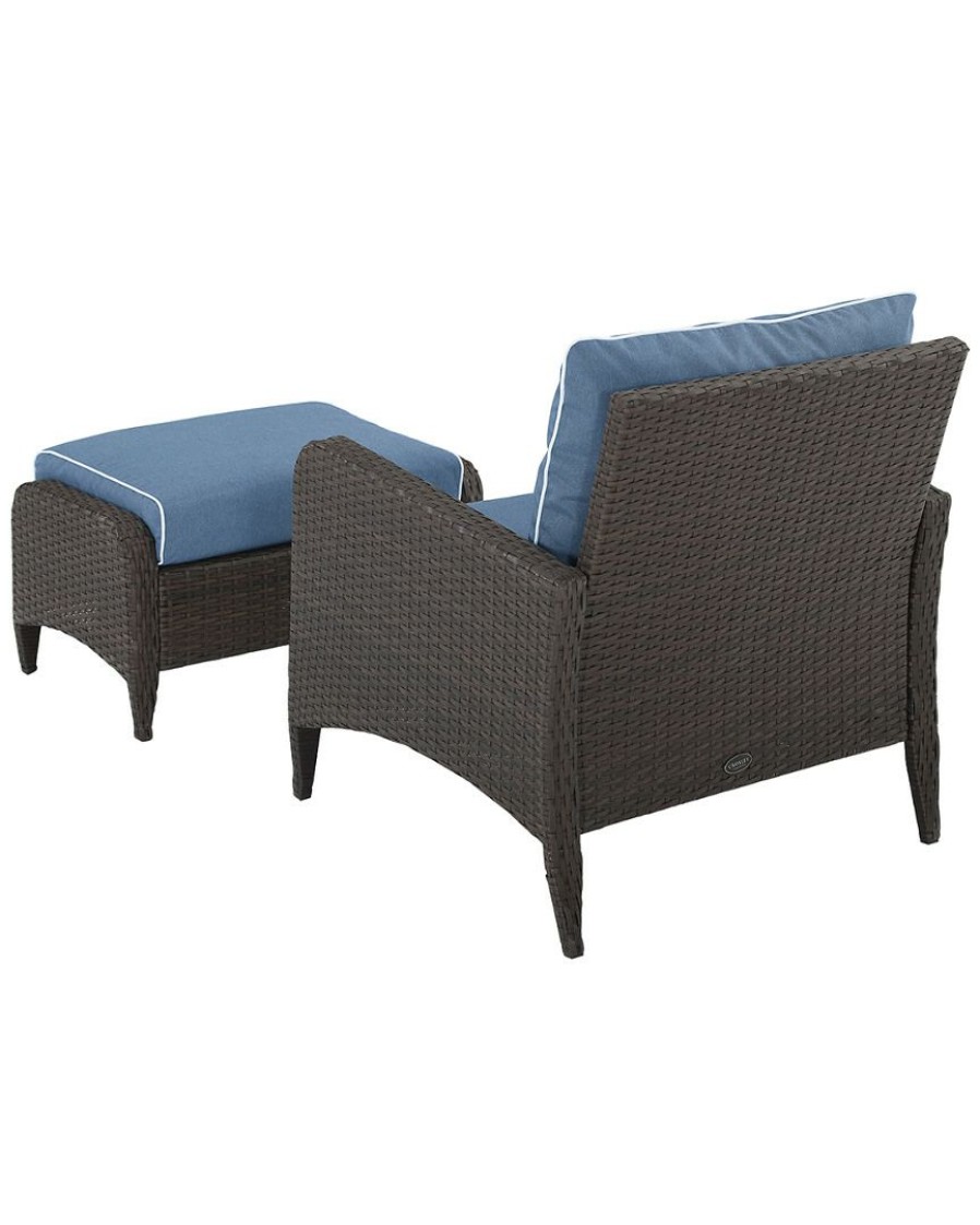 Seating Crosley | Crosley Kiawah 2Pc Outdoor Wicker Chair Set Home Seating