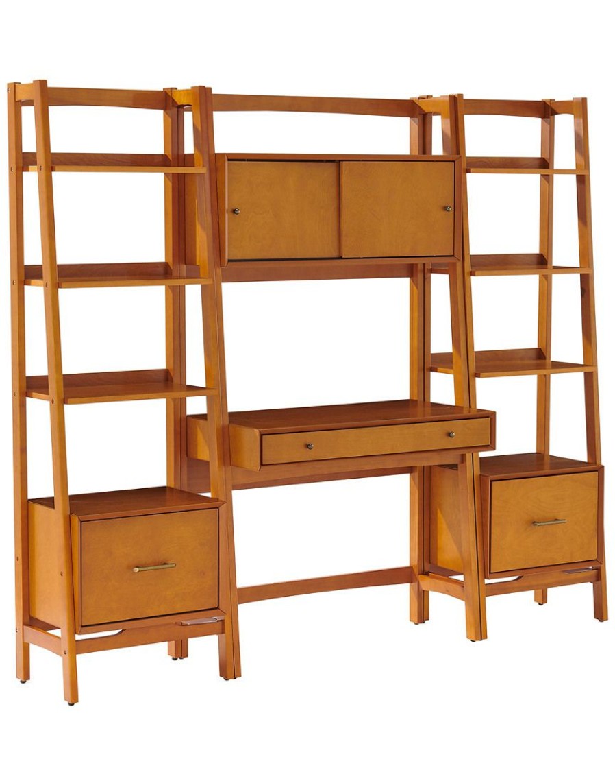 Bookcases & Shelving Crosley | Crosley Landon 3Pc Desk & Etagere Set Home Bookcases & Shelving