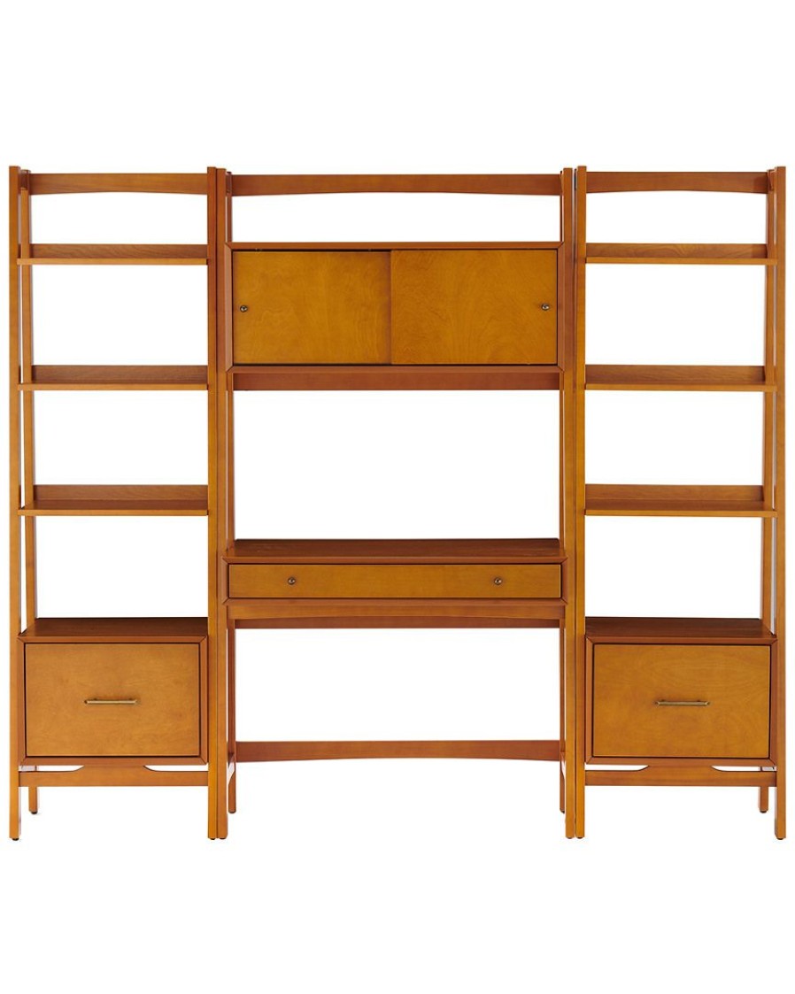 Bookcases & Shelving Crosley | Crosley Landon 3Pc Desk & Etagere Set Home Bookcases & Shelving