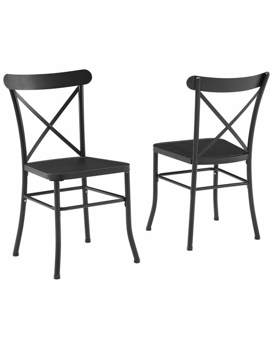 Seating Crosley | Crosley Furniture Astrid 2Pc Indoor/Outdoor Metal Dining Chair Set Home Seating