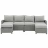 Seating Crosley | Crosley Bradenton 4Pc Outdoor Wicker Sectional Set Home Seating