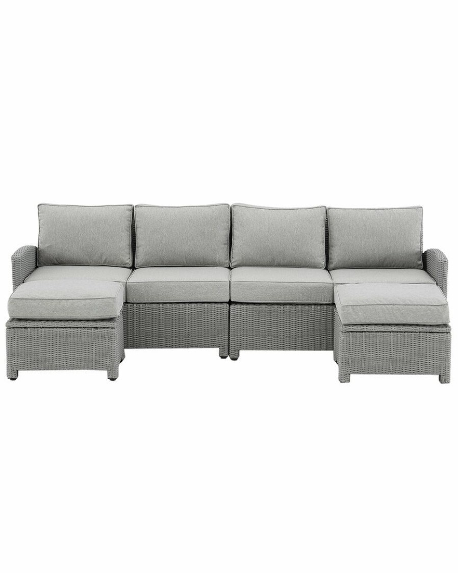 Seating Crosley | Crosley Bradenton 4Pc Outdoor Wicker Sectional Set Home Seating