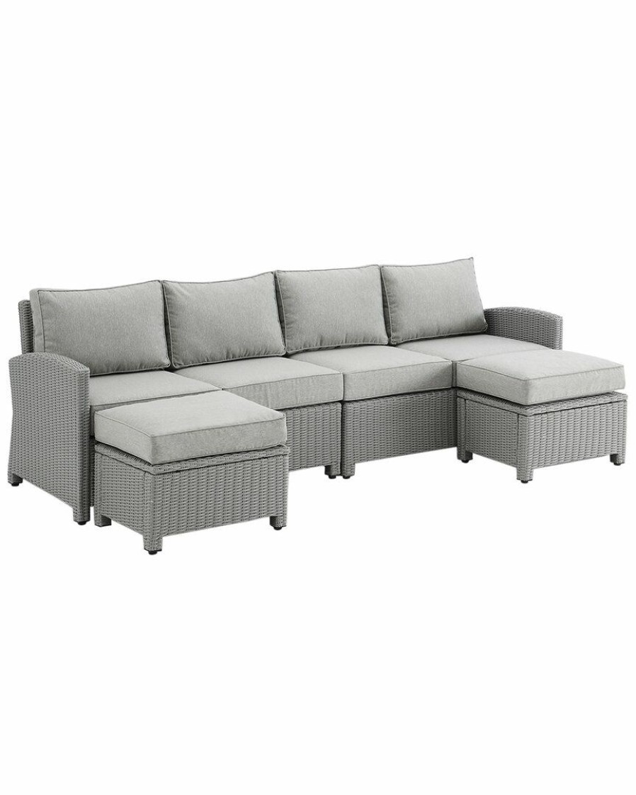 Seating Crosley | Crosley Bradenton 4Pc Outdoor Wicker Sectional Set Home Seating