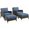 Seating Crosley | Crosley Kiawah 4Pc Outdoor Wicker Chat Set Home Seating